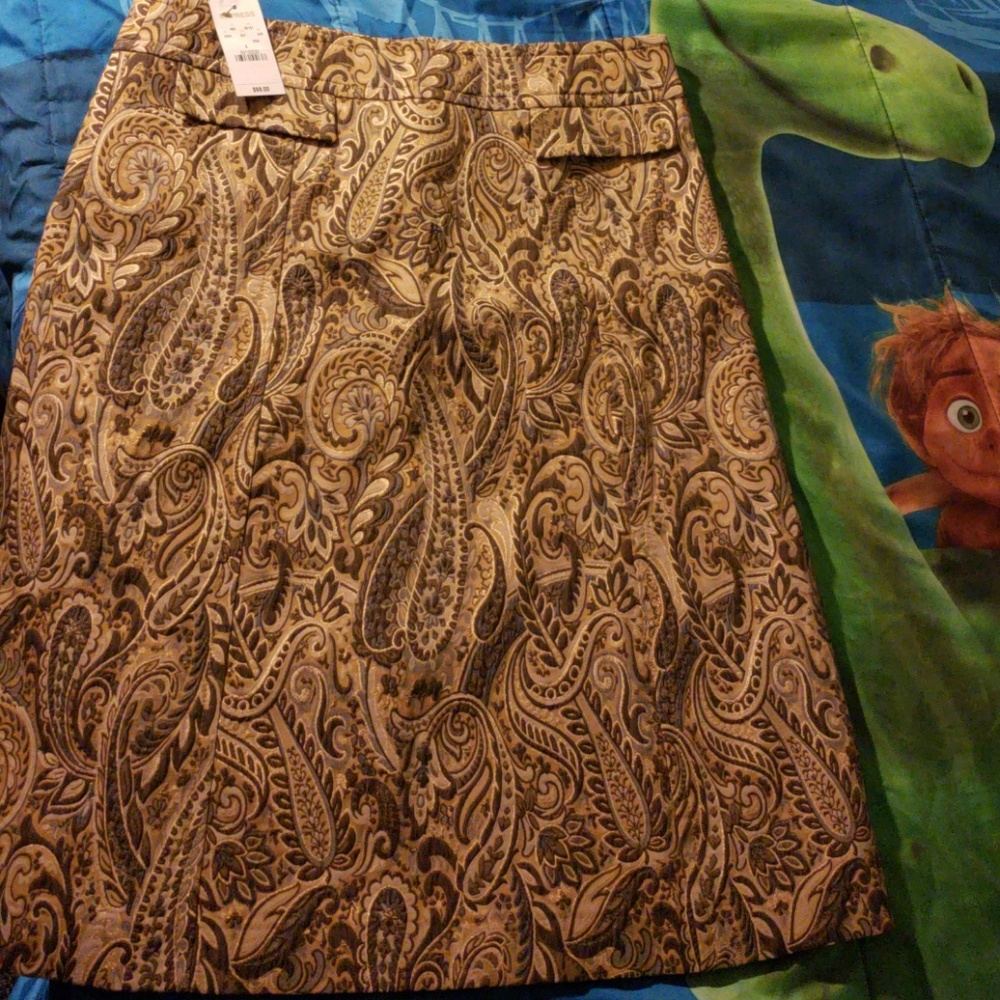 Express gold detail jacquard skirt